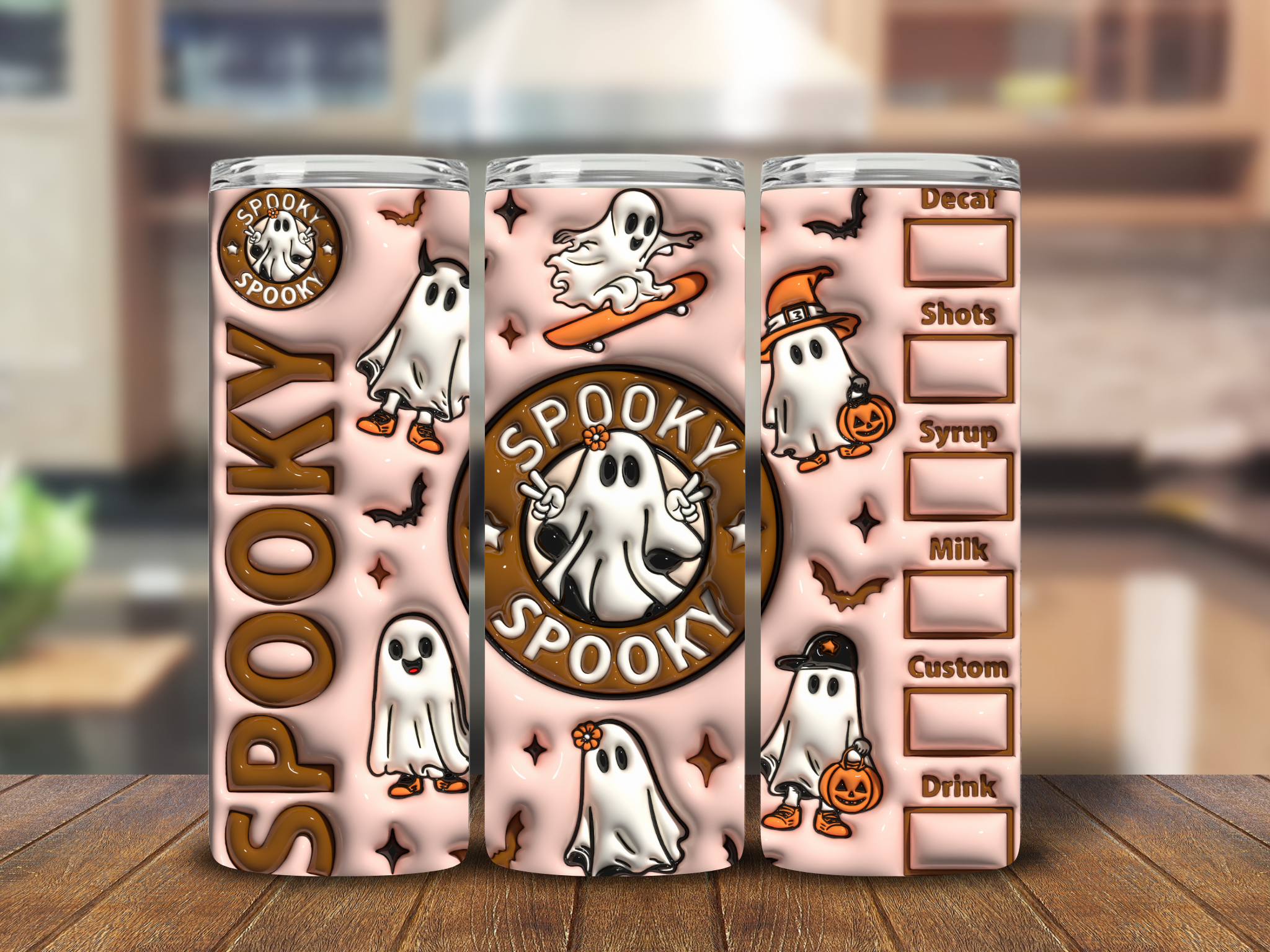 Spooky Coffee Ghost Halloween Tumbler