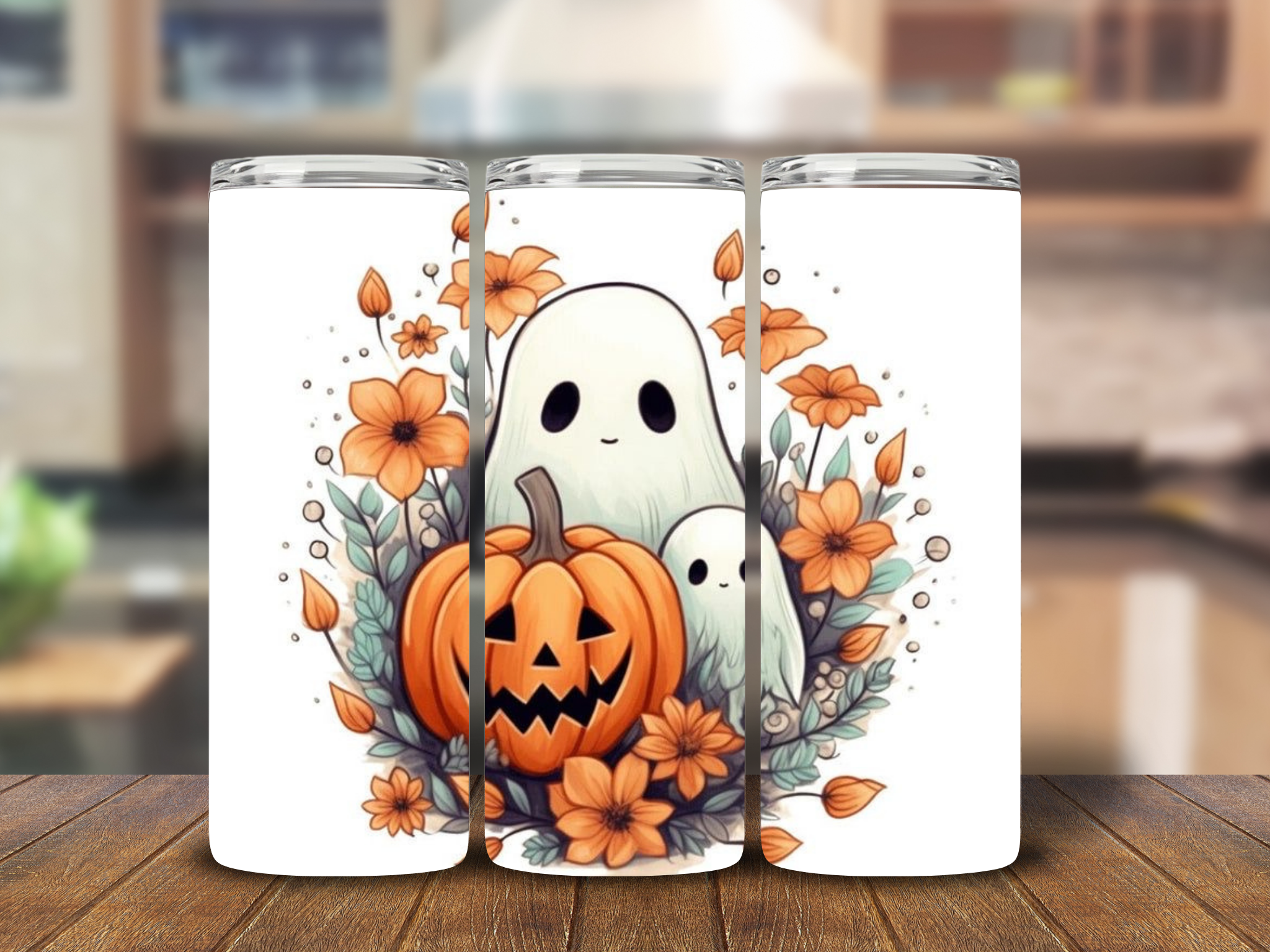 Cute Ghost Pumpkin Tumbler