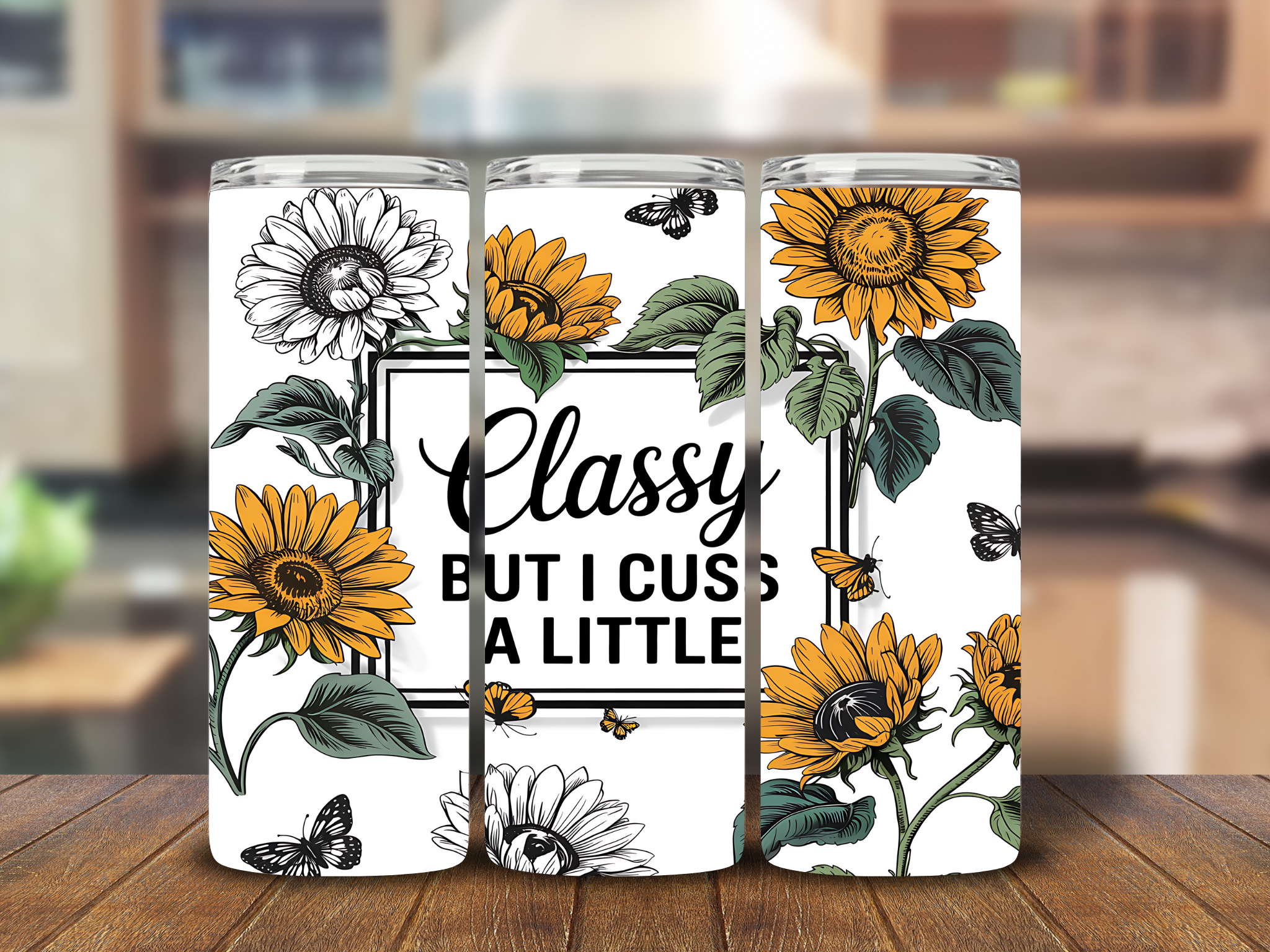 Classy But I Cuss (Sunflower) Tumbler